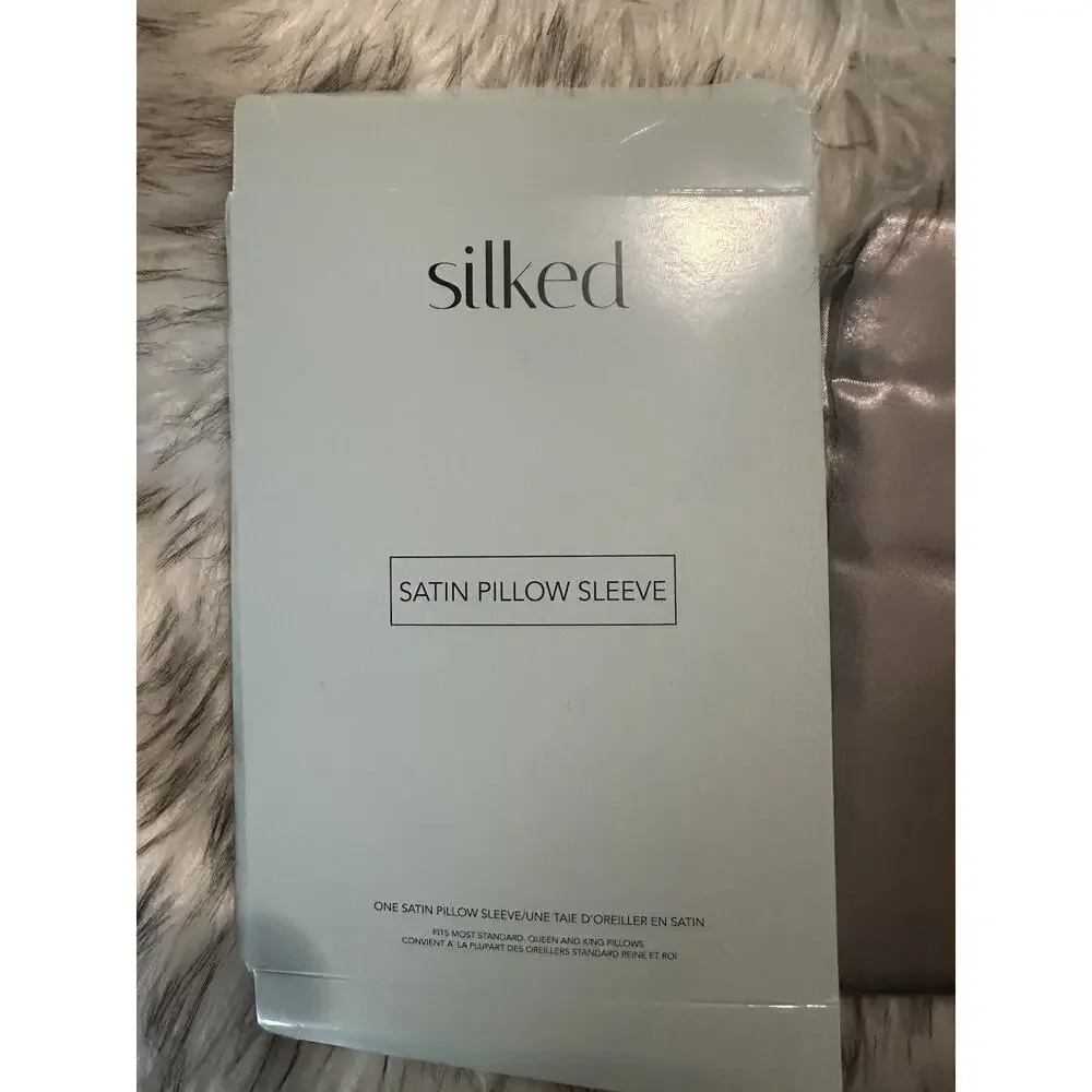 Silked Satin Charmeuse Pillowcase Gray 26x18 Open-End Anti-Slip Solid